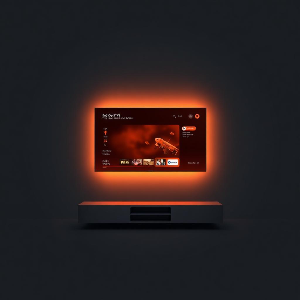 TV screen with content streaming